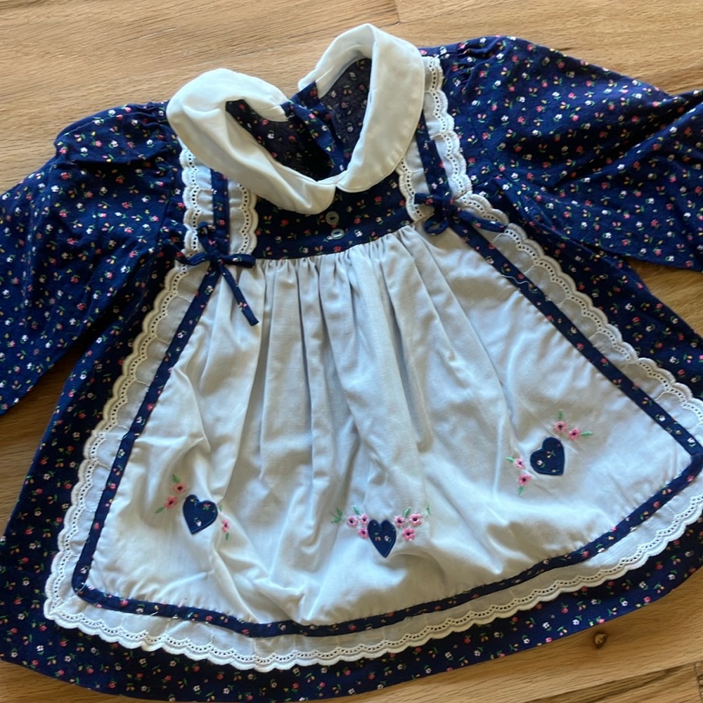 18/24 Month Handmade Floral Shirt Lace Hearts Cute Vintage Easter Baby